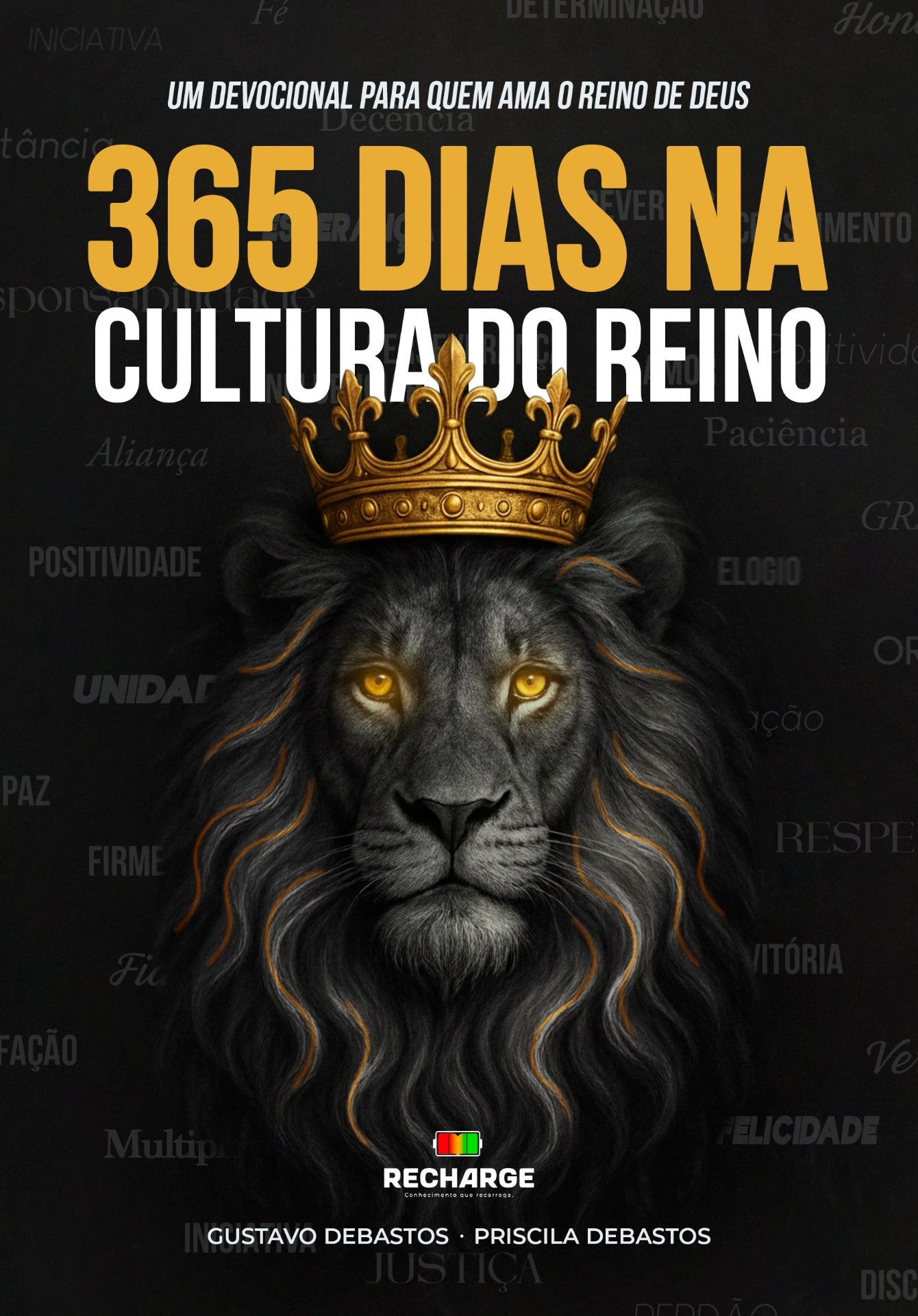 Capa do livro 365 Dias na Cultura do Reino com leão e coroa dourada