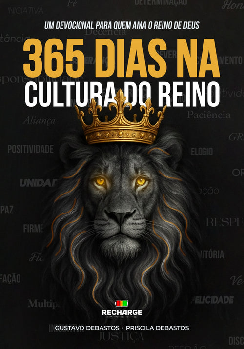 Capa do livro 365 Dias na Cultura do Reino com leão e coroa dourada